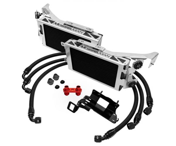 Mosselman Twin Oil Cooler Kit, Red, BMW 1-Series E8x